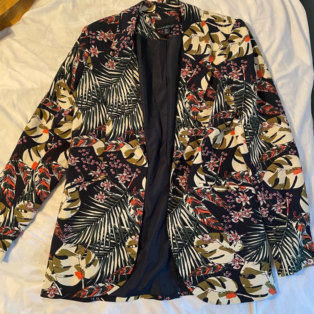 Cynthia Rowley tropical blazer relaxed fit
